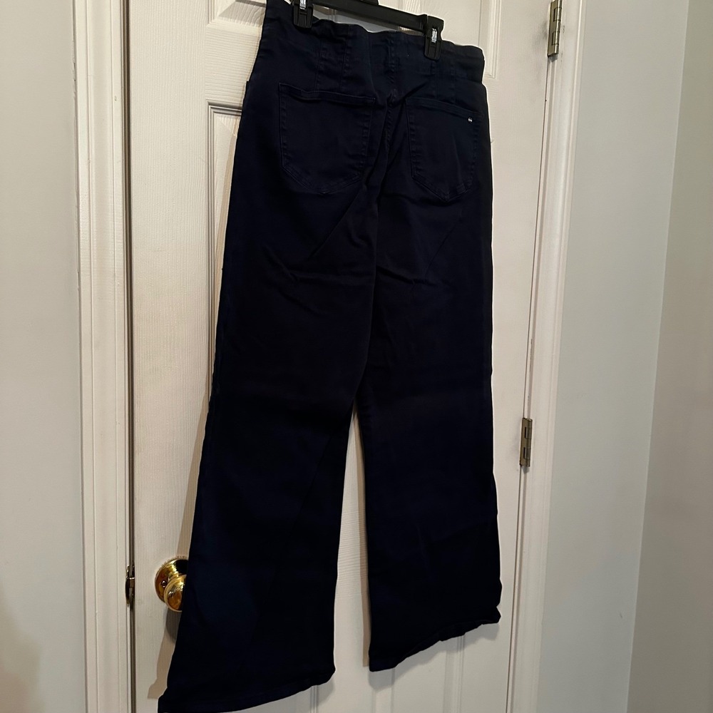 Mica Los Angeles Wide Leg Pants Navy Blue High Rise Trouser Women's 11/30 Work - Picture 5 of 9